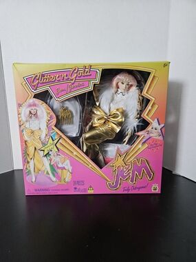 Jem and the Holograms Jem Glitter and Gold 12-Inch Fashion Doll 19 Pieces 😱